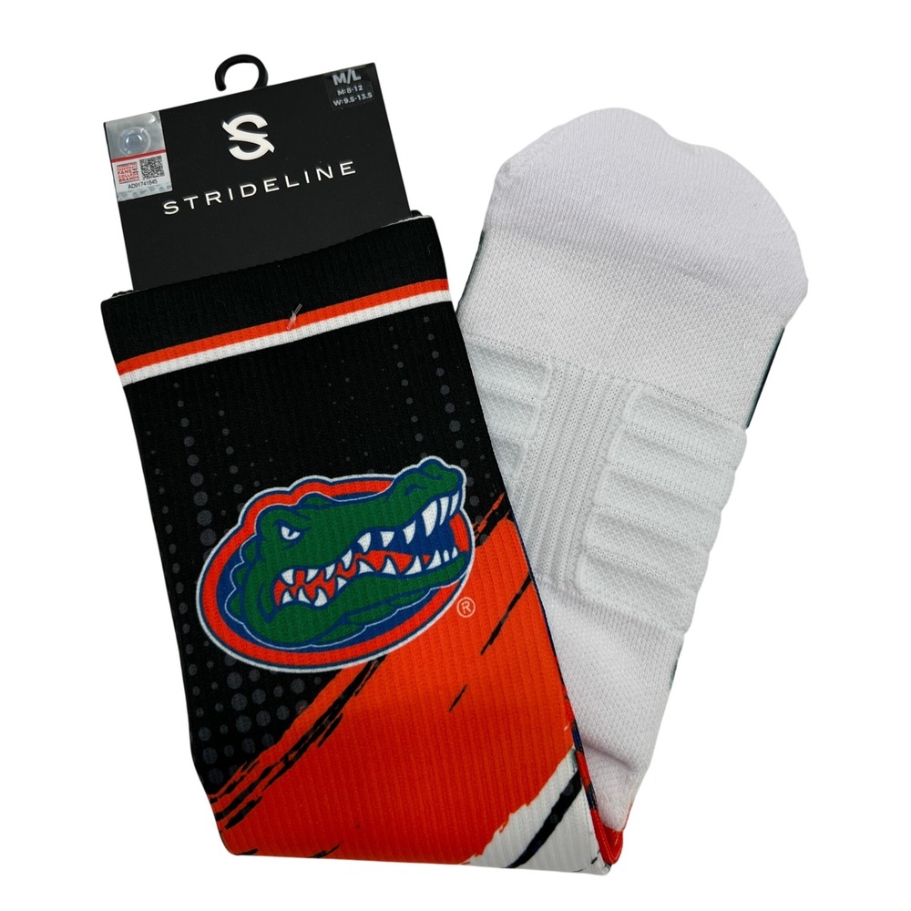 Strideline Florida Gators NCAA Crew Socks Mens 8-12 University of Florida NWT